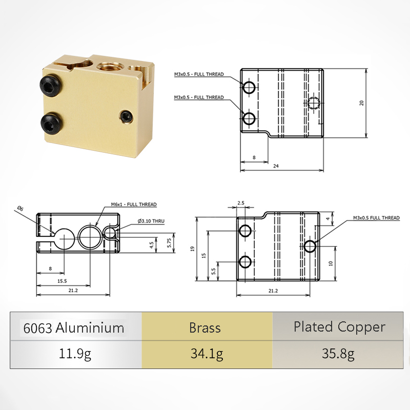 Blocco riscaldato vulcano PT10 - Direct Drive Extruder recensione e prezzo